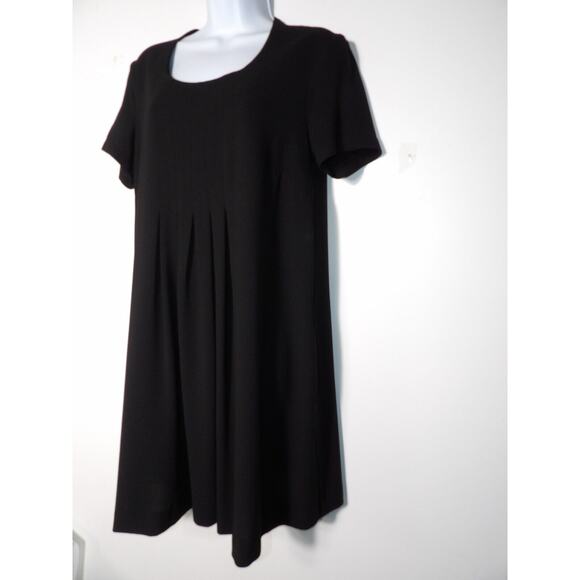 Ronen Chen Shift Dress US Sz 8 Pleated Scoop Neck Knee Length Modest Minimalist - Picture 4 of 13